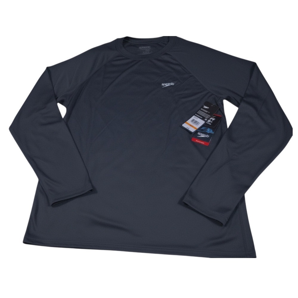 Speedo Men's Long Sleeve UPF 50 Rash‎ Guard Swim Shirt Navy Blue